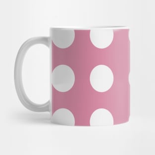 White Dots on Carnation Pink Mug